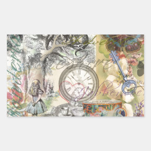 Sticker Rectangulaire Chat du Cheshire Alice au Pays des Merveilles Clas