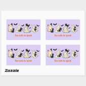 Sticker Rectangulaire Chat Éffrayant Fantôme Halloween mignon (Feuille)