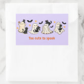 Sticker Rectangulaire Chat Éffrayant Fantôme Halloween mignon (Sac)
