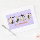 Sticker Rectangulaire Chat Éffrayant Fantôme Halloween mignon (Enveloppe)