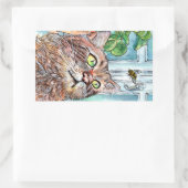 Sticker Rectangulaire Chat et abeille (Sac)