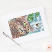 Sticker Rectangulaire Chat et abeille (Enveloppe)