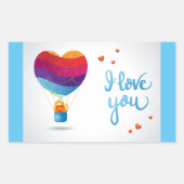 Sticker Rectangulaire Chat et ballon d'amour  (Devant)