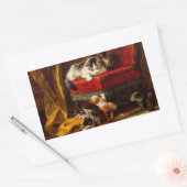 Sticker Rectangulaire Chat et chatons Jouer avec chaise (Enveloppe)