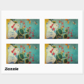 Sticker Rectangulaire Chat et papillon, Suzuki Harunobu (Feuille)