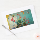 Sticker Rectangulaire Chat et papillon, Suzuki Harunobu (Enveloppe)