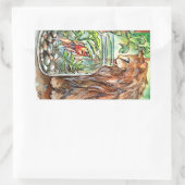 Sticker Rectangulaire Chat et poisson d'or (Sac)