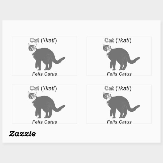 Sticker Rectangulaire Chat Felis Catus (Feuille)