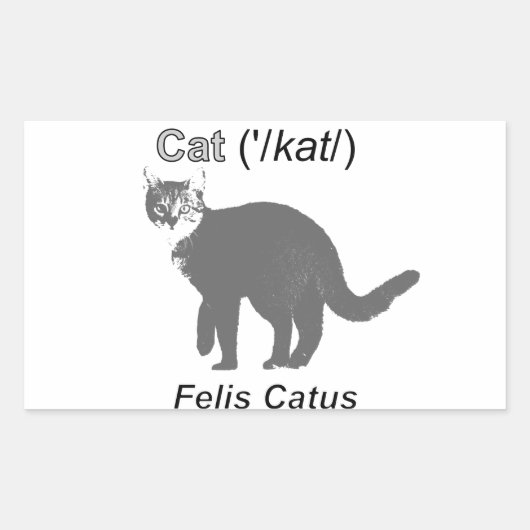 Sticker Rectangulaire Chat Felis Catus (Devant)
