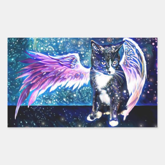Sticker Rectangulaire Chat Galaxy (Devant)
