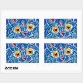 Sticker Rectangulaire Chat gothique bleu (Feuille)