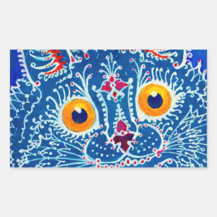 Sticker Rectangulaire Chat gothique bleu