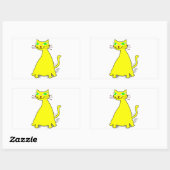 Sticker Rectangulaire Chat gras jaune (Feuille)