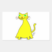 Sticker Rectangulaire Chat gras jaune (Devant)