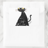 Sticker Rectangulaire Chat gras noir désossé (Sac)