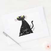 Sticker Rectangulaire Chat gras noir désossé (Enveloppe)