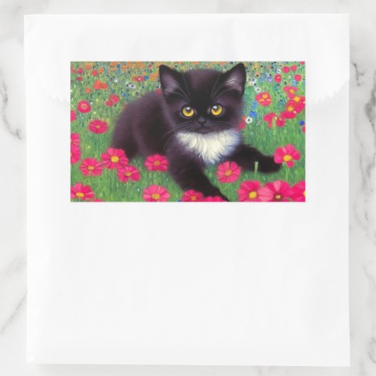 Sticker Rectangulaire Chat Gustav Klimt Tuxedo (Sac)