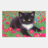 Sticker Rectangulaire Chat Gustav Klimt Tuxedo (Devant)