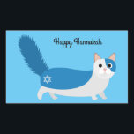 Sticker Rectangulaire Chat heureux de Hanoukka Kitty<br><div class="desc">Célébrez Chanukah avec nos chats adorables et de fête de minou !</div>