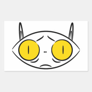 Sticker Rectangulaire Chat laid ou chauve-souris mignonne, créature drôl