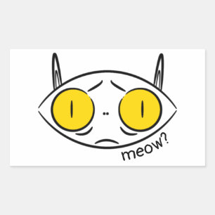 Sticker Rectangulaire Chat laid ou chauve-souris mignonne, créature drôl