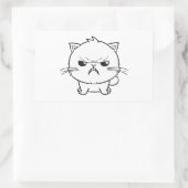 Sticker Rectangulaire Chat mignon en colère qui baisait. (Sac)
