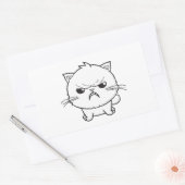 Sticker Rectangulaire Chat mignon en colère qui baisait. (Enveloppe)