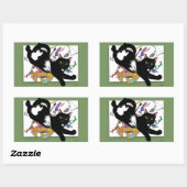 Sticker Rectangulaire Chat noir de l'artiste (Feuille)