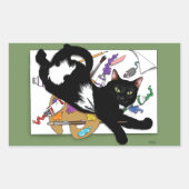 Sticker Rectangulaire Chat noir de l'artiste (Devant)