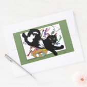 Sticker Rectangulaire Chat noir de l'artiste (Enveloppe)