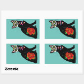 Sticker Rectangulaire Chat noir de Sugar (Feuille)