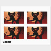 Sticker Rectangulaire Chat noir de Whimsical (Feuille)