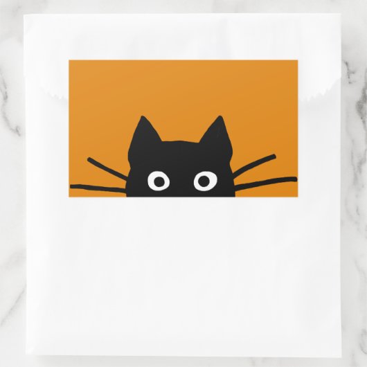 Sticker Rectangulaire Chat noir drôle (Sac)