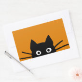 Sticker Rectangulaire Chat noir drôle (Enveloppe)