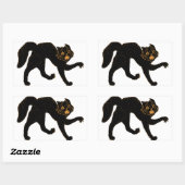 Sticker Rectangulaire Chat noir effrayant 1920 (Feuille)