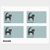 Sticker Rectangulaire Chat noir et blanc Personnalisé (Feuille)