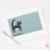 Sticker Rectangulaire Chat noir et blanc Personnalisé (Enveloppe)