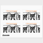 Sticker Rectangulaire Chat Noir Grumpy pour la Personne Grumpy ou Chat (Feuille)