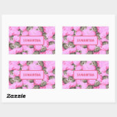Sticker Rectangulaire Chat rose Funny personnalisé (Feuille)