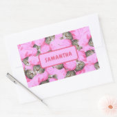 Sticker Rectangulaire Chat rose Funny personnalisé (Enveloppe)