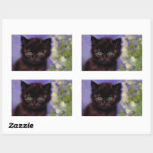 Sticker Rectangulaire Chat Van Gogh avec fleurs blanches (Feuille)