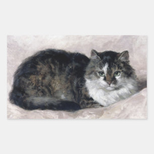 Sticker Rectangulaire Chat Vintage Art Henriette Ronner Knip