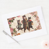 Sticker Rectangulaire Chat Vintage jolie chatons antiques chatons (Enveloppe)