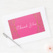 Sticker Rectangulaire Château royal rose et or, faveur de princesse de c (Enveloppe)