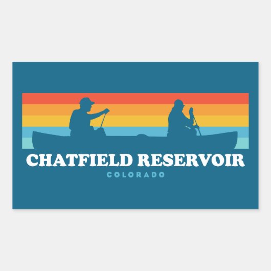 Sticker Rectangulaire Chatfield Réservoir Colorado Canoë (Devant)