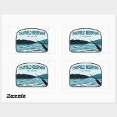 Sticker Rectangulaire Chatfield Reservoir Colorado Fishing Rod (Feuille)