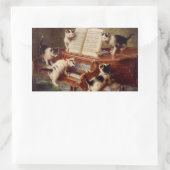 Sticker Rectangulaire Chatons et piano (Sac)