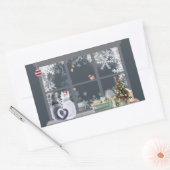 Sticker Rectangulaire Chats à la fenêtre de Noël (Enveloppe)