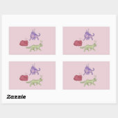 Sticker Rectangulaire Chats Aliens Espace Fantaisiste Chat Drôle Sci-Fi (Feuille)