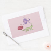 Sticker Rectangulaire Chats Aliens Espace Fantaisiste Chat Drôle Sci-Fi (Enveloppe)